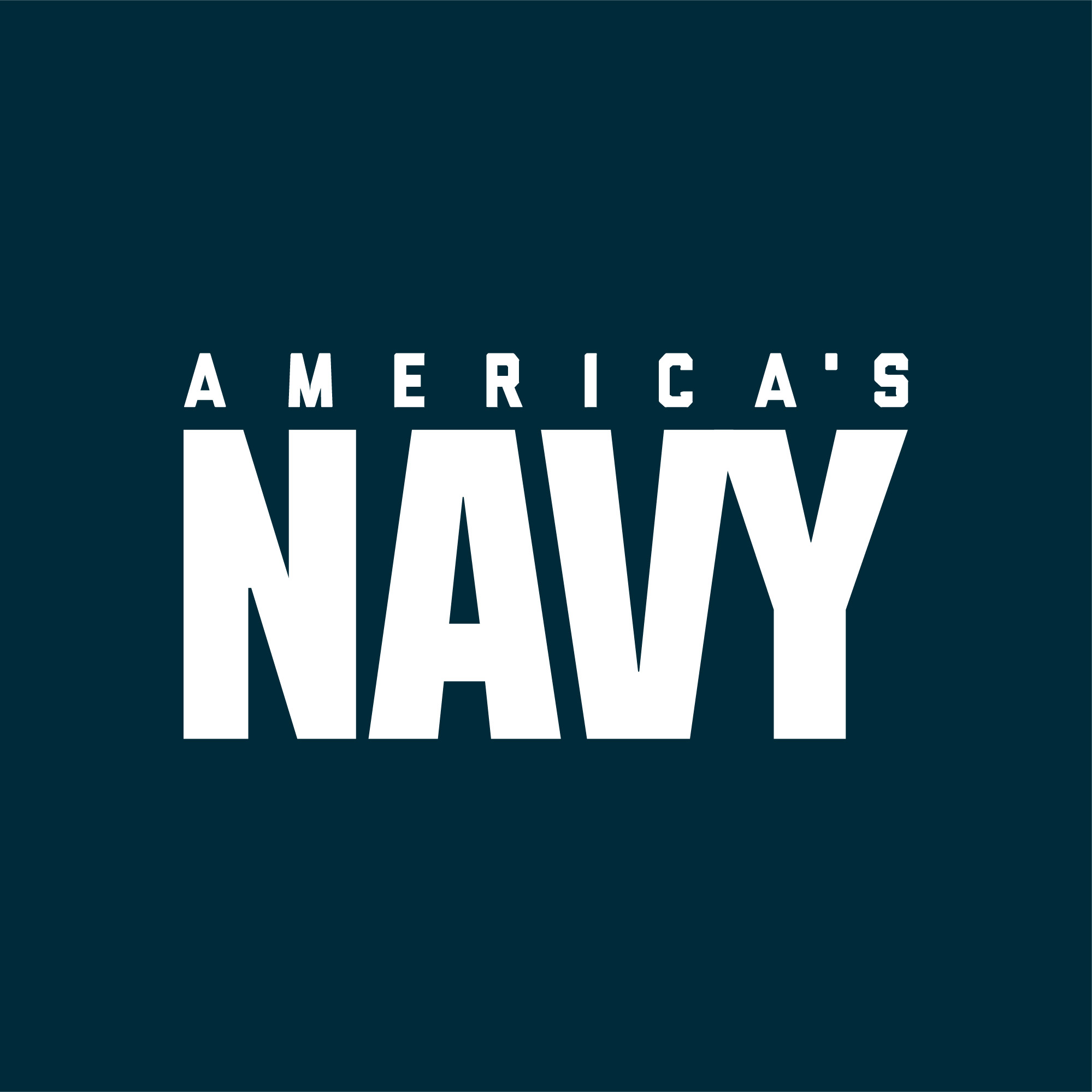 America's Navy Logo in white and navy blue background